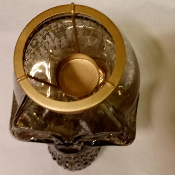 Old East Main Glass Skeleton/SkullHead Candle Holder/Lantern Silver Metallic 8x6 - Picture 2 of 6